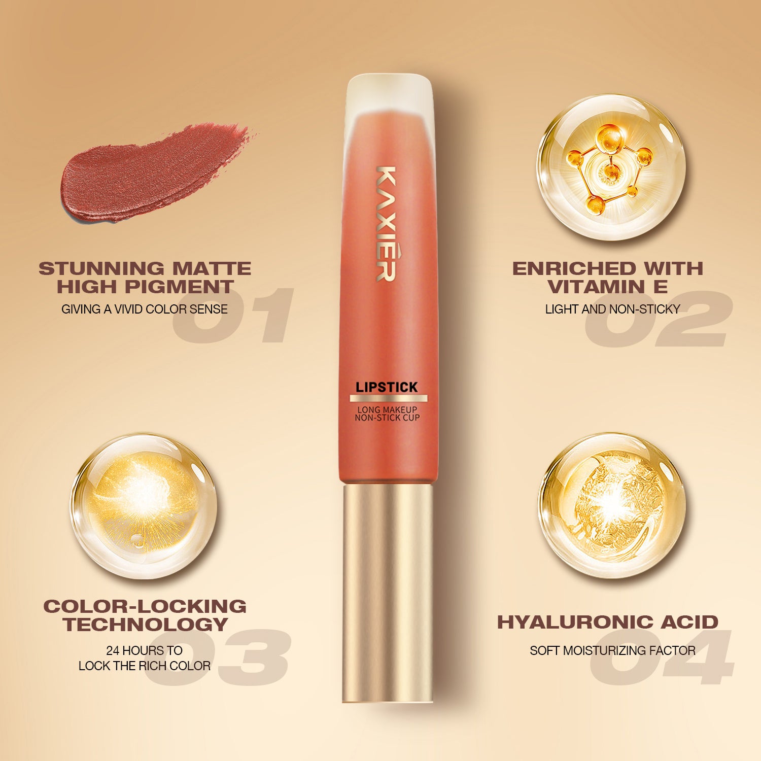 KAXIER LONG-LASTING NON-STICK CUP LIP GLAZE